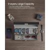 imageSONGMICS Watch Box 20Slot Watch Case Organizer with Large Glass Lid Removable Pillows Metal Lock Gift for Loved Ones Black Synthetic Leather Grey Lining UJWB036B101Black  Gray