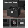 imageSONGMICS Watch Box 20Slot Watch Case Organizer with Large Glass Lid Removable Pillows Metal Lock Gift for Loved Ones Black Synthetic Leather Grey Lining UJWB036B101Black  Black