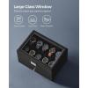 imageSONGMICS Watch Box 20Slot Watch Case Organizer with Large Glass Lid Removable Pillows Metal Lock Gift for Loved Ones Black Synthetic Leather Grey Lining UJWB036B101Black  Black