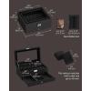 imageSONGMICS Watch Box 20Slot Watch Case Organizer with Large Glass Lid Removable Pillows Metal Lock Gift for Loved Ones Black Synthetic Leather Grey Lining UJWB036B101Black  Black