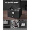imageSONGMICS Watch Box 20Slot Watch Case Organizer with Large Glass Lid Removable Pillows Metal Lock Gift for Loved Ones Black Synthetic Leather Grey Lining UJWB036B101Black  Greenish Gray