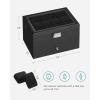 imageSONGMICS Watch Box 20Slot Watch Case Organizer with Large Glass Lid Removable Pillows Metal Lock Gift for Loved Ones Black Synthetic Leather Grey Lining UJWB036B101Black  Black