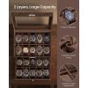 imageSONGMICS Watch Box 20Slot Watch Case Organizer with Large Glass Lid Removable Pillows Metal Lock Gift for Loved Ones Black Synthetic Leather Grey Lining UJWB036B101Coffee Brown  Coffee Brown