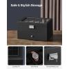 imageSONGMICS Watch Box 20Slot Watch Case Organizer with Large Glass Lid Removable Pillows Metal Lock Gift for Loved Ones Black Synthetic Leather Grey Lining UJWB036B101Black  Black
