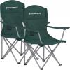 imageSONGMICS 2 Pack Folding Camping Chairs Load 330 lb Cup Holder and High Backrest HeavyDuty Structure for Lawn Garden Fishing Terrace Dark Green UGCB08GNGreen