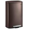 imageSONGMICS 20Gallon 75 L Trash Can Stainless Steel Kitchen Garbage Can Recycling or Waste Bin Soft Close StepOn Pedal Removable Inner Bucket Brown ULTB075MZ01Brown