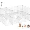 imageSONGMICS 36 Panels Pet Playpen Small Animal Playpen Rabbit Guinea Pig Cage Zip Ties Included Metal Wire ApartmentStyle TwoStory Pet Premium Villa for Bunnies PuppiesIndoor Use Black ULPI002B01White