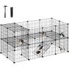 imageSONGMICS 36 Panels Pet Playpen Small Animal Playpen Rabbit Guinea Pig Cage Zip Ties Included Metal Wire ApartmentStyle TwoStory Pet Premium Villa for Bunnies PuppiesIndoor Use Black ULPI002B01Black