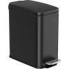 imageSONGMICS Bathroom Trash Can and Toilet Brush Set 13 Gallon Small Trash Bin with Lid Slim for Small Spaces Stainless Steel Garbage Can Soft Close Silver ULTB560E0501Black