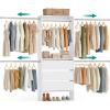 imageSONGMICS Closet System Customizable WalkIn Closet Organizer System with Adjustable Hanging Rods and Storage Shelves White Fits Spaces 496 ft URGR040WZ01S65102 FT