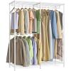 imageSONGMICS Clothes Rack Freestanding Wardrobe Closet Metal Clothing Racks HeavyDuty Garment Rack with Adjustable Shelves Hanging Rods Dividable 158 x 472 x 709 Inches Ink Black ULGR423B01Cloud White
