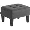 imageSONGMICS Foot Stool Small Teddy Fleece Footstool Ottoman with Thick Cushion and Legs for Living Room Bedroom Entryway 330 lb Weight Capacity Cream White and Ink Black ULOM503WD01Dark Gray