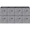 imageSONGMICS HOME Foldable Storage Cubes Set of 8 Fabric Shelf Organizer Bins with Handles Closet Storage Boxes for Clothes 12 x 12 x 12 Inches GrayGray