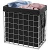 imageSONGMICS HOME Laundry Basket Foldable Laundry Hamper Clothes Hamper Removable Liner with Handles for Bedroom Bathroom 29 Gal 110 L BlackBlack