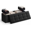 imageSONGMICS HOME Ottoman with Storage Removable Lid Folding Storage Chest Easy Assembly for Entryway Bedroom Living Room 152 x 432 x 152 Inches Velvet WhiteBlack