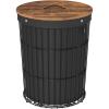imageSONGMICS Laundry Hamper with Lid Round Laundry Basket 25 Gallons 95 L Versatile Removable Fabric Liner Large Capacity for Laundry Room Bedroom Living Room Ink Black ULCB160B01V1Ink Black