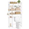 imageSONGMICS Over the Toilet Storage 4Tier Over Toilet Bathroom Organizer with Adjustable Shelves 102 x 327 x 728 Inches SpaceSaving Cloud White UBTS017W01Cloud White