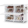 imageSONGMICS Shoe Rack Organizer 8Tier Shoe Storage Cabinet for Closet and Entryway Holds 32 Pairs of Shoes Adjustable Cloud White ULPC034W03Cloud White  Trasparent