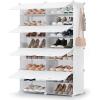 imageSONGMICS Shoe Rack Organizer 8Tier Shoe Storage Cabinet for Closet and Entryway Holds 32 Pairs of Shoes Adjustable Cloud White ULPC034W03Cloud White