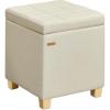 imageSONGMICS Square Storage Ottoman Foot Stool Footrest with Legs Ottoman Cube with Hinged Lid for Living Room Bedroom 169 x 169 x 181 Inches Synthetic Leather Coffee Brown ULOM519KQ01Summer Sand