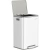 imageSONGMICS Trash Can 13Gallon Gabbage Can with 15 Trash Bags Stainless Steel with SoftClose Lid Removable Inner Bucket Handles Red Brown ULTB595MZ01Cloud White