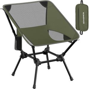 imageSONGMICS Camping Chair Lightweight Folding Beach Chair Adjustable Height Steel Frame Portable for Outdoor TravelGreen