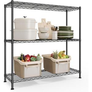 imageSONGMICS Storage Shelf Metal Wire Shelving Unit Adjustable Shelves for Garage Bedroom Living Room Kitchen Pantry 5 Tier 118 x 236 x 634 Inches Ink Black ULGR165BH01SInk Black
