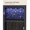 imageSONGMICS 6 LEDs Mirror Jewelry Cabinet 472Inch Tall Lockable Wall or Door Mounted Jewelry Armoire Organizer with Mirror 2 Drawers 39 x 146 x 472 Inches Jelly Pink UJJC093SA02SBlack
