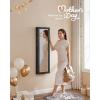 imageSONGMICS 6 LEDs Mirror Jewelry Cabinet 472Inch Tall Lockable Wall or Door Mounted Jewelry Armoire Organizer with Mirror 2 Drawers 39 x 146 x 472 Inches Jelly Pink UJJC093SA02SBlack