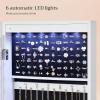 imageSONGMICS 6 LEDs Mirror Jewelry Cabinet 472Inch Tall Lockable Wall or Door Mounted Jewelry Armoire Organizer with Mirror 2 Drawers 39 x 146 x 472 Inches Jelly Pink UJJC093SA02SWhite