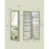 imageSONGMICS 6 LEDs Mirror Jewelry Cabinet 472Inch Tall Lockable Wall or Door Mounted Jewelry Armoire Organizer with Mirror 2 Drawers 39 x 146 x 472 Inches Jelly Pink UJJC093SA02SLaurel Green