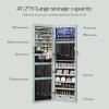 imageSONGMICS 6 LEDs Mirror Jewelry Cabinet 472Inch Tall Lockable Wall or Door Mounted Jewelry Armoire Organizer with Mirror 2 Drawers 39 x 146 x 472 Inches Jelly Pink UJJC093SA02SRustic Green