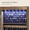 imageSONGMICS 6 LEDs Mirror Jewelry Cabinet 472Inch Tall Lockable Wall or Door Mounted Jewelry Armoire Organizer with Mirror 2 Drawers 39 x 146 x 472 Inches Jelly Pink UJJC093SA02SRustic Brown