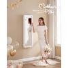 imageSONGMICS 6 LEDs Mirror Jewelry Cabinet 472Inch Tall Lockable Wall or Door Mounted Jewelry Armoire Organizer with Mirror 2 Drawers 39 x 146 x 472 Inches Jelly Pink UJJC093SA02SWhite