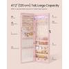 imageSONGMICS 6 LEDs Mirror Jewelry Cabinet 472Inch Tall Lockable Wall or Door Mounted Jewelry Armoire Organizer with Mirror 2 Drawers 39 x 146 x 472 Inches Jelly Pink UJJC093SA02SJelly Pink