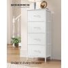 imageSONGMICS BELLAH Collection  Dresser for Bedroom Chest of Drawers Storage Organizer Unit Closet Entryway Steel 8 Drawers Modern Ebony Black ULGS124BE02SCloud White  Snow White