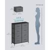imageSONGMICS BELLAH Collection  Dresser for Bedroom Chest of Drawers Storage Organizer Unit Closet Entryway Steel 8 Drawers Modern Ebony Black ULGS124BE02SSlate Gray
