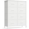imageSONGMICS BELLAH Collection  Dresser for Bedroom Chest of Drawers Storage Organizer Unit Closet Entryway Steel 8 Drawers Modern Ebony Black ULGS124BE02SCloud White  Snow White