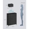 imageSONGMICS BELLAH Collection  Dresser for Bedroom Chest of Drawers Storage Organizer Unit Closet Entryway Steel 8 Drawers Modern Ebony Black ULGS124BE02SEbony Black