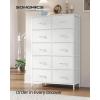imageSONGMICS BELLAH Collection  Dresser for Bedroom Chest of Drawers Storage Organizer Unit Closet Entryway Steel 8 Drawers Modern Ebony Black ULGS124BE02SCloud White  Snow White