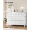 imageSONGMICS BELLAH Collection  Dresser for Bedroom Chest of Drawers Storage Organizer Unit Closet Entryway Steel 8 Drawers Modern Ebony Black ULGS124BE02SCloud White  Snow White