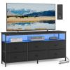 imageSONGMICS BELLAH Collection  Dresser for Bedroom Chest of Drawers TV Stand for TVs Up to 55 Inches Living Room Closet 6 Drawers and 1 Shelf Modern Ink Black ULGS833BH02SInk Black