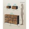 imageSONGMICS BELLAH Collection  Dresser for Bedroom Chest of Drawers TV Stand for TVs Up to 55 Inches Living Room Closet 6 Drawers and 1 Shelf Modern Ink Black ULGS833BH02SRustic Brown  Ink Black
