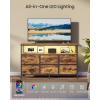 imageSONGMICS BELLAH Collection  Dresser for Bedroom Chest of Drawers TV Stand for TVs Up to 55 Inches Living Room Closet 6 Drawers and 1 Shelf Modern Ink Black ULGS833BH02SRustic Brown  Ink Black