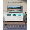 imageSONGMICS BELLAH Collection  Dresser for Bedroom Chest of Drawers TV Stand for TVs Up to 55 Inches Living Room Closet 6 Drawers and 1 Shelf Modern Ink Black ULGS833BH02SCloud White