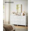 imageSONGMICS BELLAH Collection  Dresser for Bedroom Chest of Drawers TV Stand for TVs Up to 55 Inches Living Room Closet 6 Drawers and 1 Shelf Modern Ink Black ULGS833BH02SCloud White