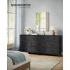 imageSONGMICS BELLAH Collection  Dresser for Bedroom Chest of Drawers TV Stand for TVs Up to 55 Inches Living Room Closet 6 Drawers and 1 Shelf Modern Ink Black ULGS833BH02SInk Black