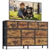 imageSONGMICS BELLAH Collection  Dresser for Bedroom Chest of Drawers TV Stand for TVs Up to 55 Inches Living Room Closet 6 Drawers and 1 Shelf Modern Ink Black ULGS833BH02SRustic Brown  Ink Black