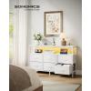 imageSONGMICS BELLAH Collection  Dresser for Bedroom Chest of Drawers TV Stand for TVs Up to 55 Inches Living Room Closet 6 Drawers and 1 Shelf Modern Ink Black ULGS833BH02SCloud White
