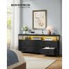 imageSONGMICS BELLAH Collection  Dresser for Bedroom Chest of Drawers TV Stand for TVs Up to 55 Inches Living Room Closet 6 Drawers and 1 Shelf Modern Ink Black ULGS833BH02SInk Black